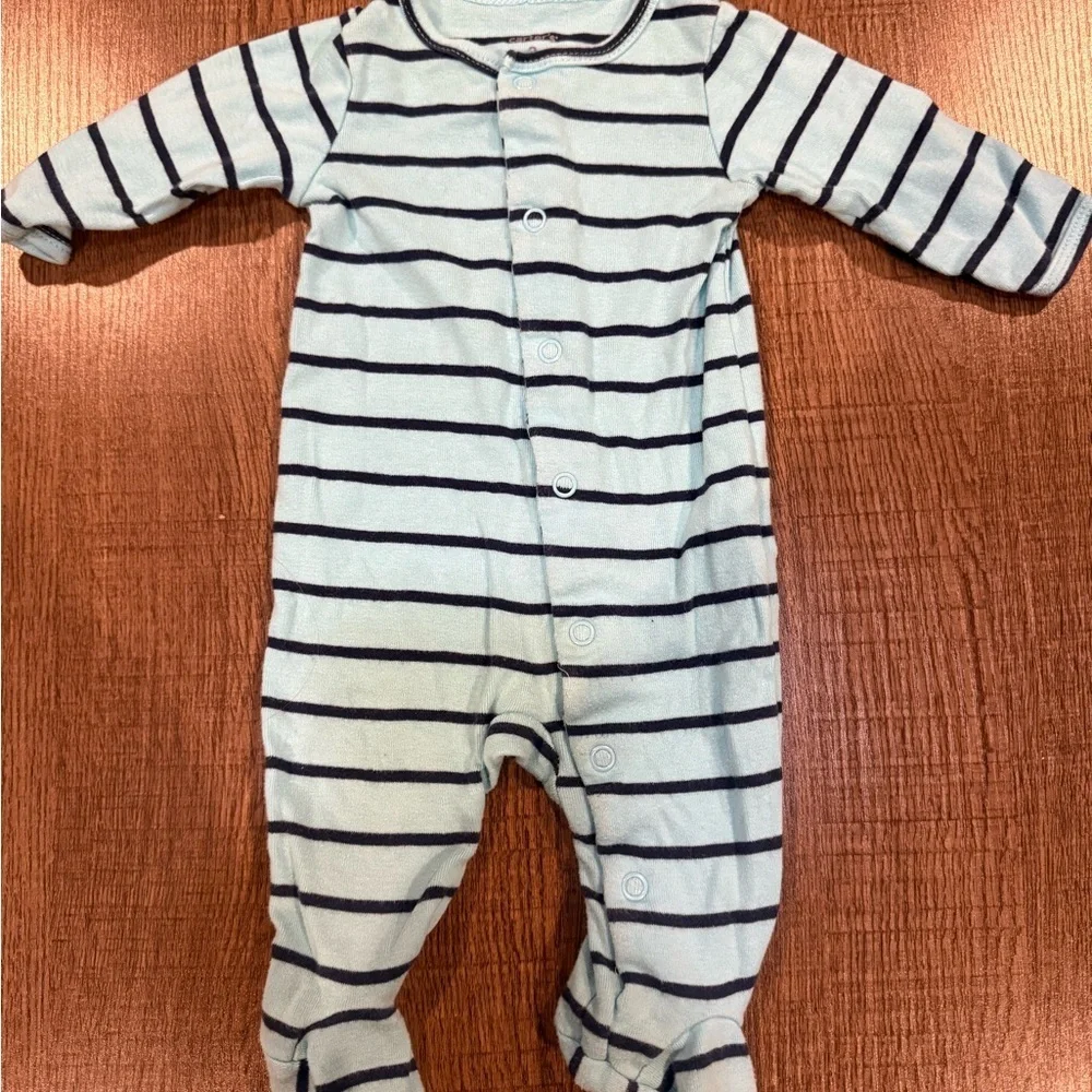 Blue and Black Striped Kids One Piece